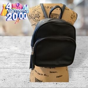 Small vegan black backpack bag/purse